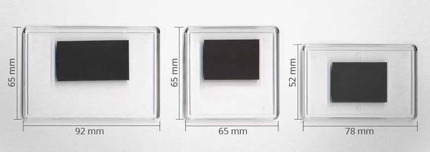 Porównanie proporcji magnesów akrylowych
